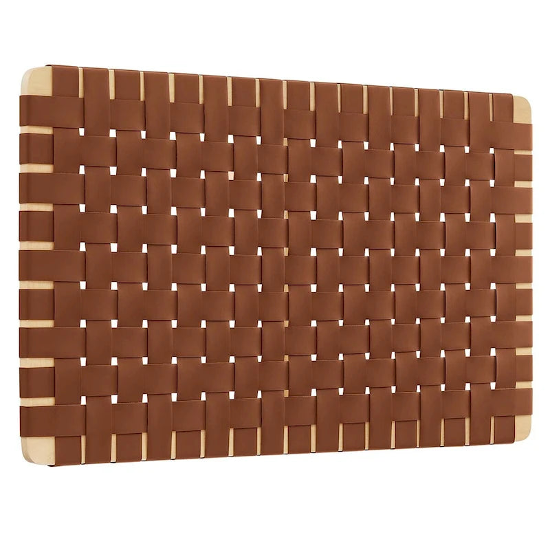 Wall-mounted double/standard double/large/extra-large vegan leather woven headboard