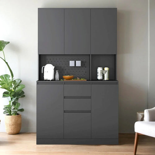 74 Freestanding Kitchen Pantry Cabinet Cupboard with 6 Doors,3 Shelves and 1 Drawer,Versatile Wardrobe & Kitchen Cabinet