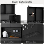 Garde-manger autoportant avec 6 portes, 3 étagères et 1 tiroir, armoire polyvalente et meuble de cuisine