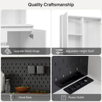 Garde-manger autoportant avec 6 portes, 3 étagères et 1 tiroir, armoire polyvalente et meuble de cuisine