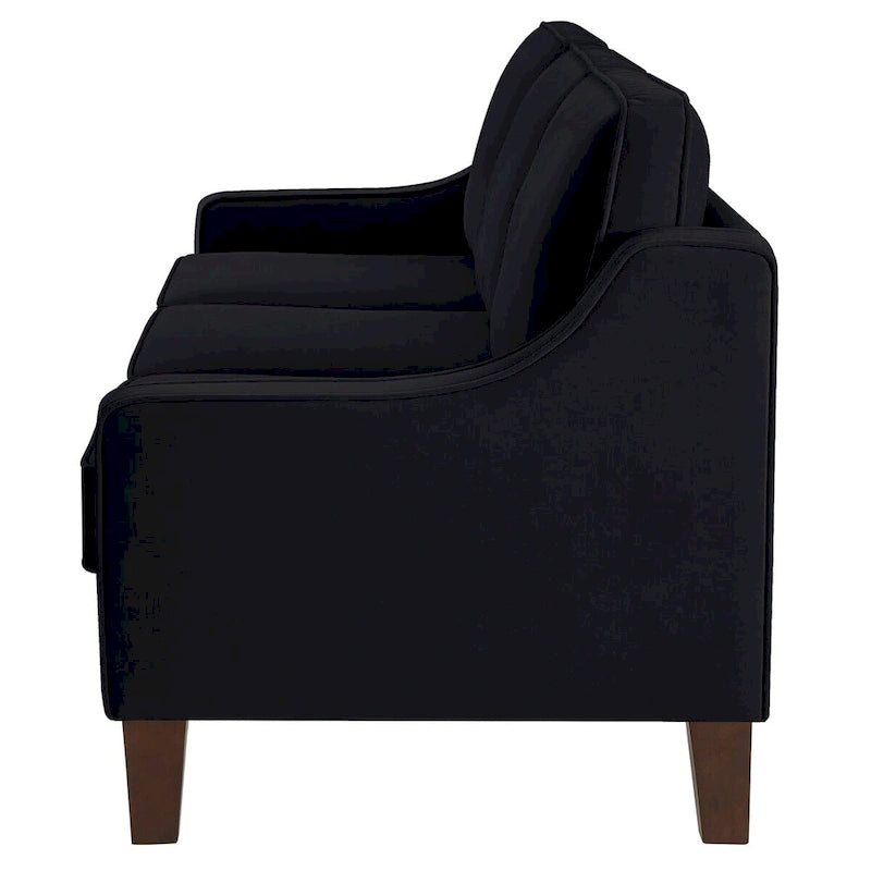 Modern Upholstered Sofa with Removable Cushions and Scooped Arms