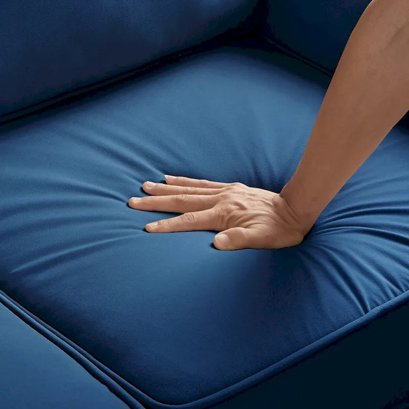 Modern Upholstered Sofa with Removable Cushions and Scooped Arms