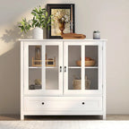 Buffet Storage Cabinet with Double Glass Doors