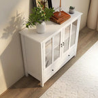 Meuble de rangement buffet avec double portes vitrées