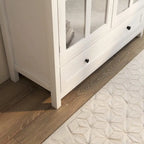 Meuble de rangement buffet avec double portes vitrées