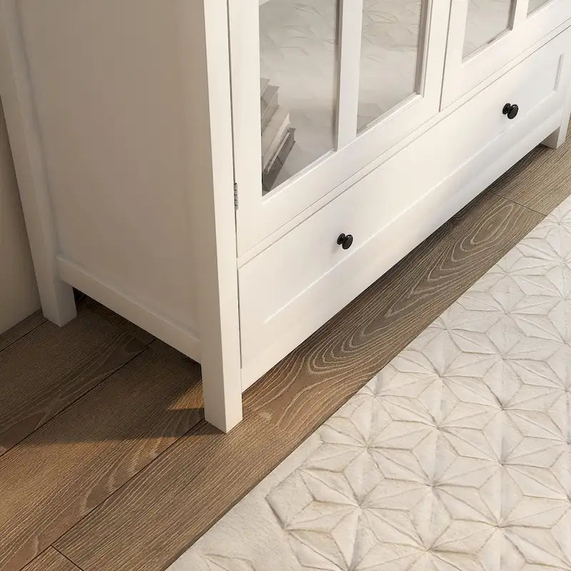 Buffet Storage Cabinet with Double Glass Doors