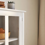 Meuble de rangement buffet avec double portes vitrées