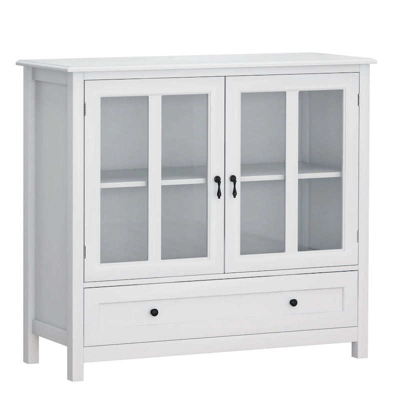 Buffet Storage Cabinet with Double Glass Doors