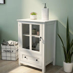 Meuble de rangement buffet avec double portes vitrées