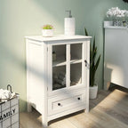 Meuble de rangement buffet avec double portes vitrées