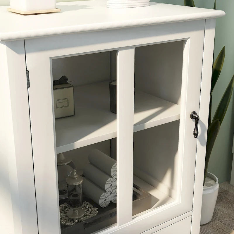 Buffet Storage Cabinet with Double Glass Doors