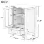 Meuble de rangement buffet avec double portes vitrées