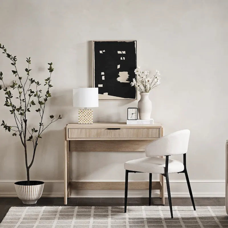 Reeded Writing Desk with Drawer