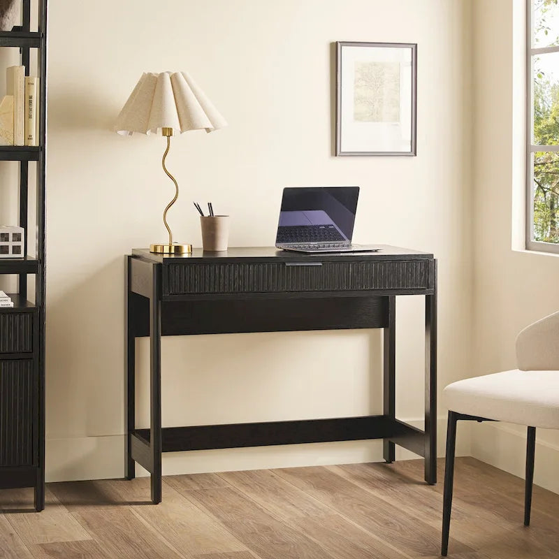 Reeded Writing Desk with Drawer