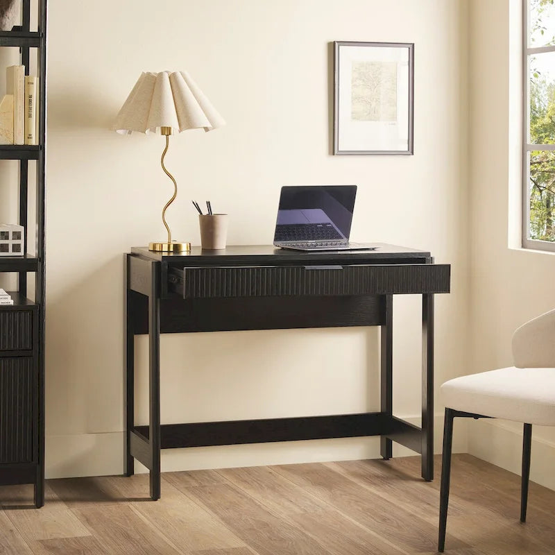 Reeded Writing Desk with Drawer