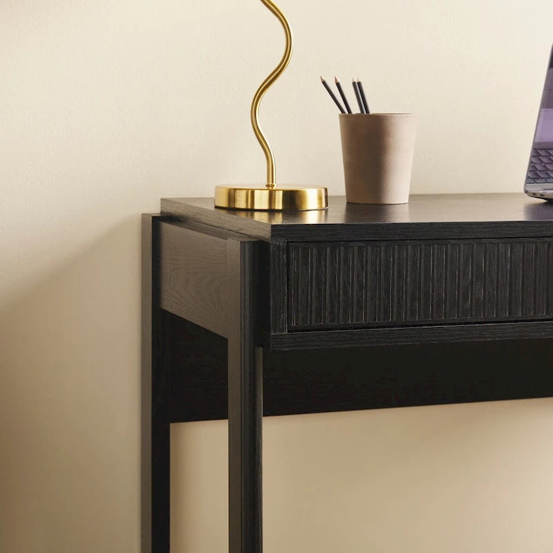 Reeded Writing Desk with Drawer