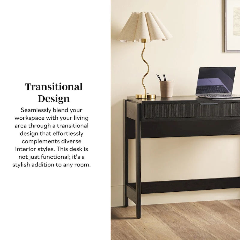 Reeded Writing Desk with Drawer