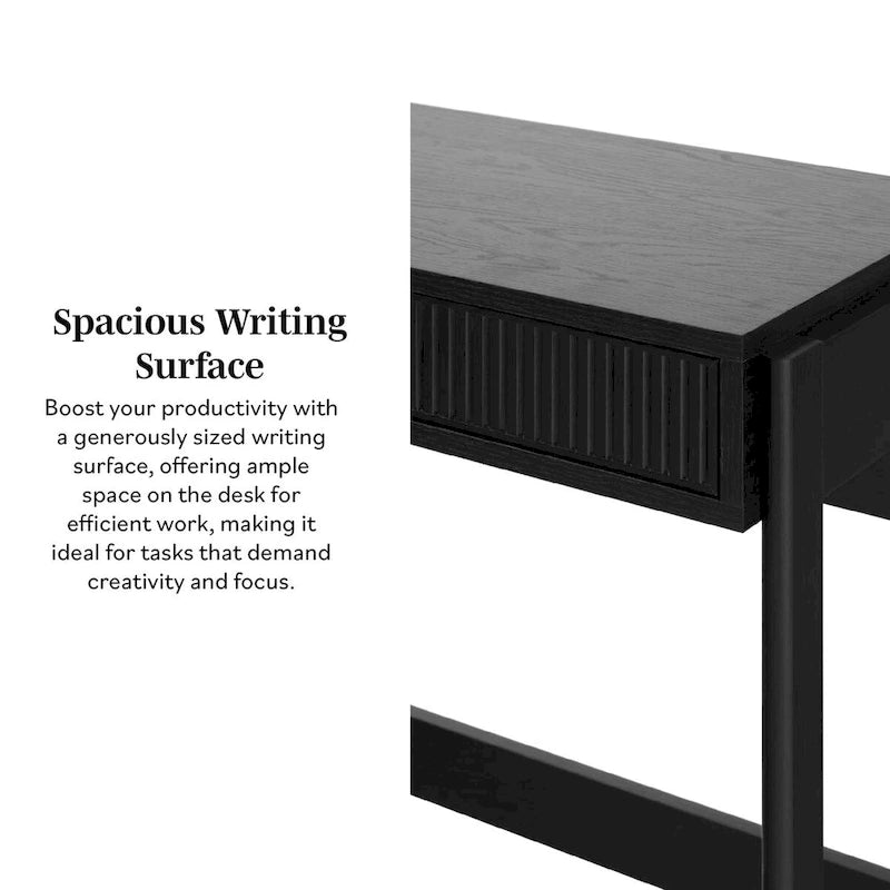 Reeded Writing Desk with Drawer