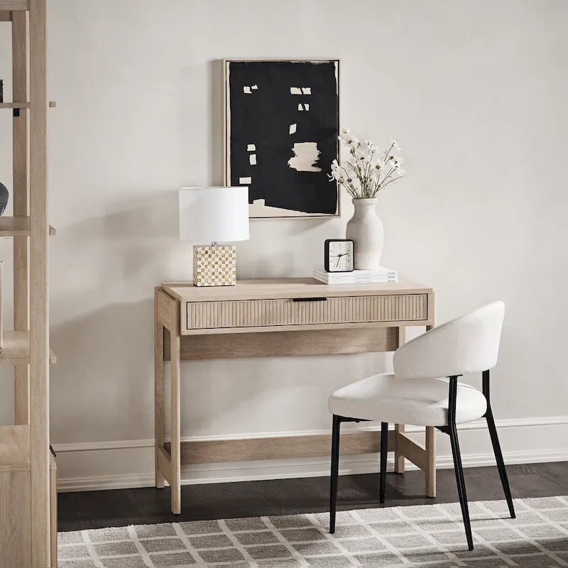 Reeded Writing Desk with Drawer