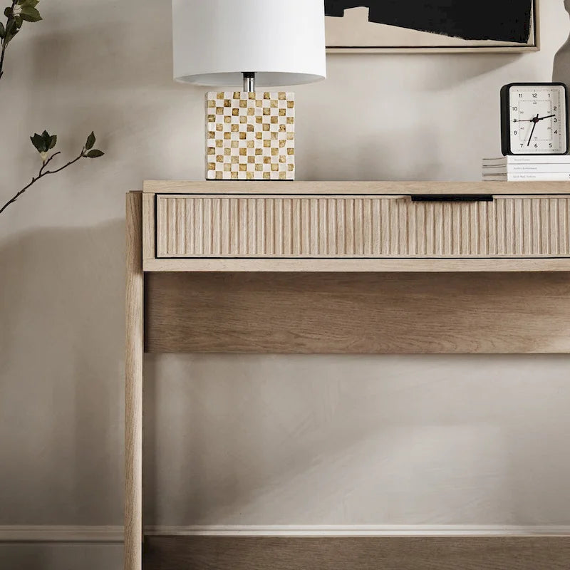 Reeded Writing Desk with Drawer