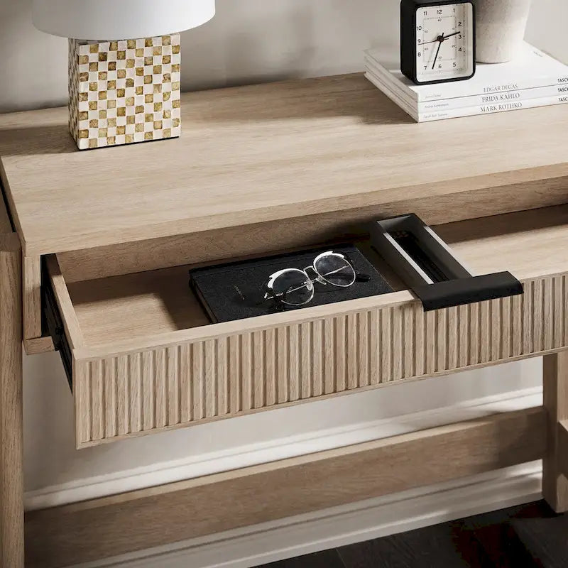 Reeded Writing Desk with Drawer
