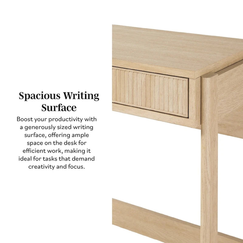 Reeded Writing Desk with Drawer