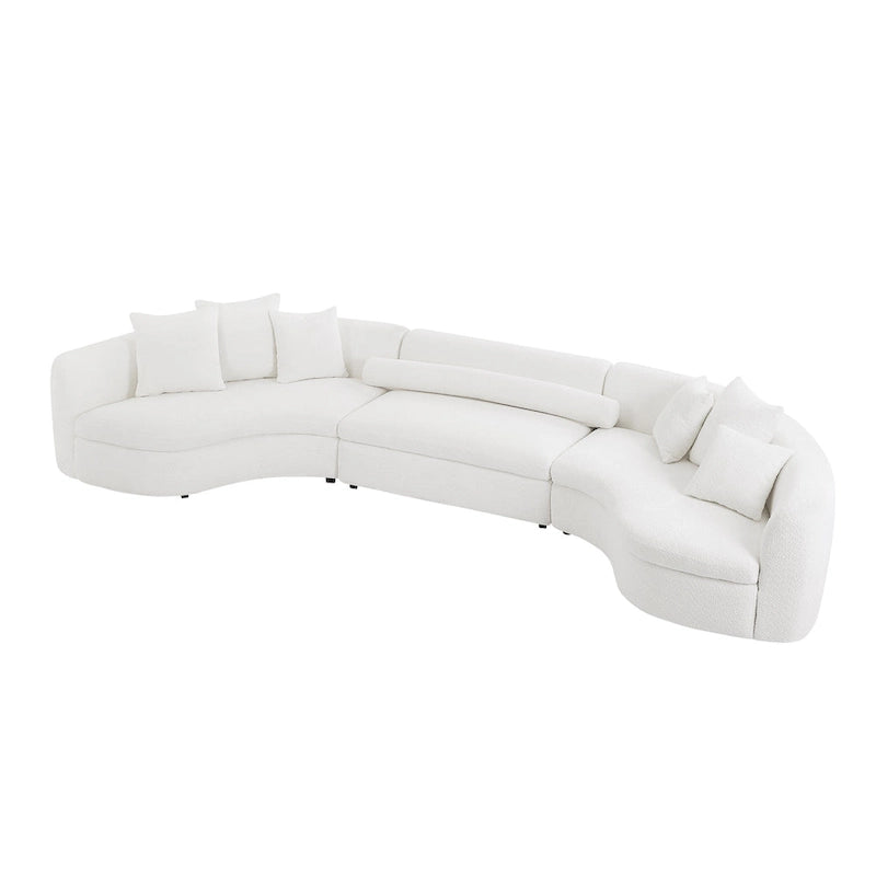 Oversized Modern 3 Pieces Curved Upholstered Sofa Ultimate Comfort 6-8 Seater Couches for Living Room, Office