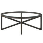 Table basse moderne en verre avec base en bois massif en croix, table d'appoint