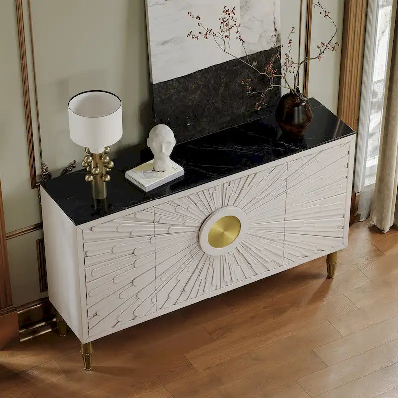 Modern 62.99 Sideboard Decorative Cabinet with Storage Shelves