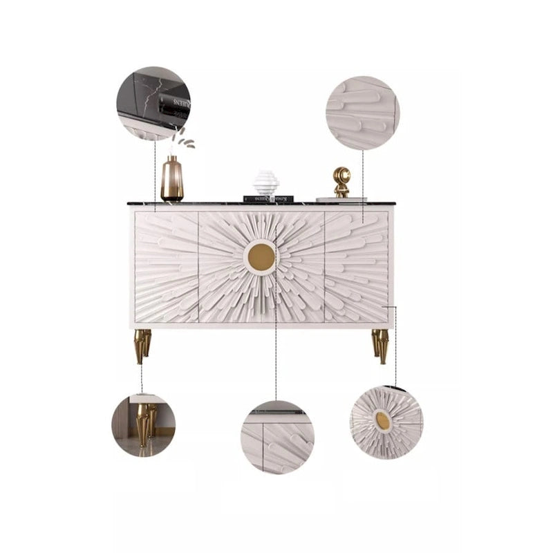 Modern 62.99 Sideboard Decorative Cabinet with Storage Shelves