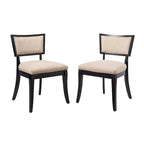 Chaises de salle à manger capitonnées en tissu - Lot de 2