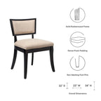Chaises de salle à manger capitonnées en tissu - Lot de 2