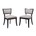 Chaises de salle à manger capitonnées en tissu - Lot de 2