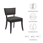 Chaises de salle à manger capitonnées en tissu - Lot de 2