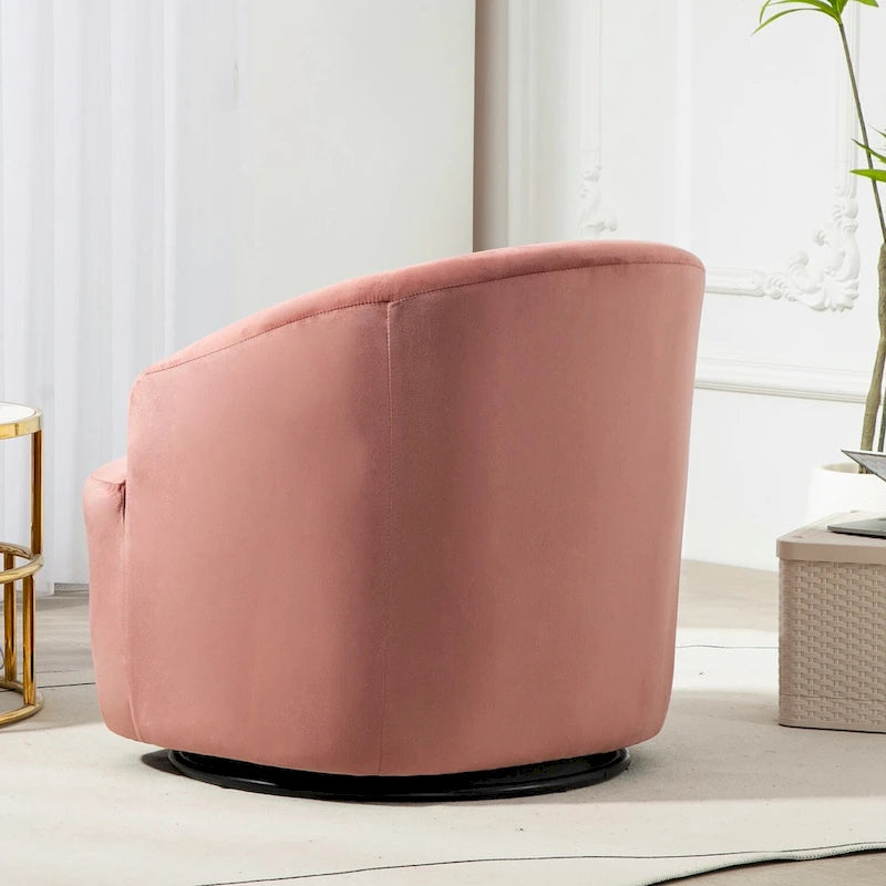Modern Velvet Upholstered Swivel Accent Chair