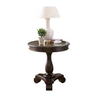 Table d'appoint piédestal ronde en bois pour salon, espresso
