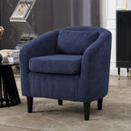 Fauteuil simple en velours côtelé de style moderne du milieu du siècle avec cadre en bois