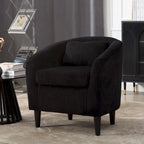 Fauteuil simple en velours côtelé de style moderne du milieu du siècle avec cadre en bois