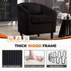 Fauteuil simple en velours côtelé de style moderne du milieu du siècle avec cadre en bois