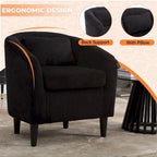 Fauteuil simple en velours côtelé de style moderne du milieu du siècle avec cadre en bois