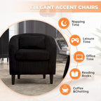 Fauteuil simple en velours côtelé de style moderne du milieu du siècle avec cadre en bois