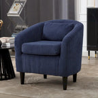 Fauteuil simple en velours côtelé de style moderne du milieu du siècle avec cadre en bois