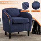 Fauteuil simple en velours côtelé de style moderne du milieu du siècle avec cadre en bois