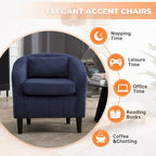 Fauteuil simple en velours côtelé de style moderne du milieu du siècle avec cadre en bois