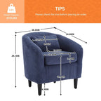 Fauteuil simple en velours côtelé de style moderne du milieu du siècle avec cadre en bois