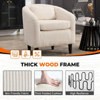 Fauteuil simple en velours côtelé de style moderne du milieu du siècle avec cadre en bois