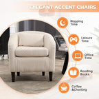 Fauteuil simple en velours côtelé de style moderne du milieu du siècle avec cadre en bois