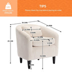 Fauteuil simple en velours côtelé de style moderne du milieu du siècle avec cadre en bois