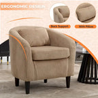 Fauteuil simple en velours côtelé de style moderne du milieu du siècle avec cadre en bois