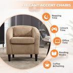 Fauteuil simple en velours côtelé de style moderne du milieu du siècle avec cadre en bois